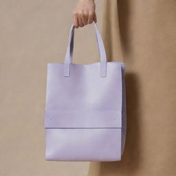 An image of a bag from the collaboration between Rick Owens and Jacquemus, incorporating layered designs influenced by the delicate, soothing essence of lavender.