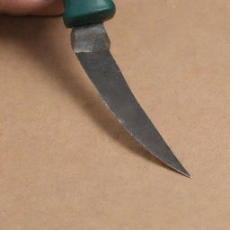 Image of a knife removing the insulation from half of a wire's length, specifically near the free ends. It is done on the same side at each end, similar to how it's shown in figure 18.