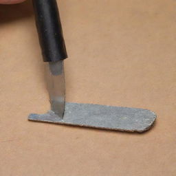 Image of a knife removing the insulation from half of a wire's length, specifically near the free ends. It is done on the same side at each end, similar to how it's shown in figure 18.