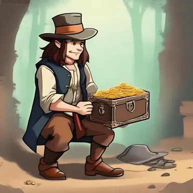 The protagonist of the story became miffed when he discovered the treasure he had been seeking was stolen by a cunning thief.