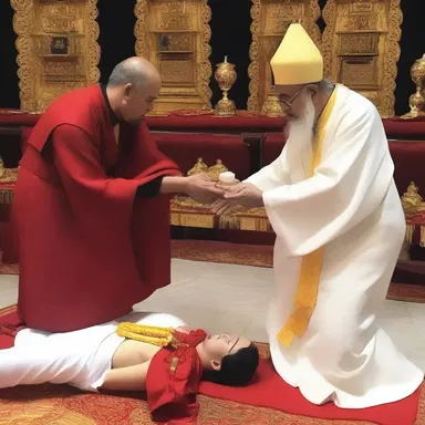 During the sacred ceremony, the high priest performed a ritual where he administered epidural anaesthesia to the spiritual leader, ensuring he would experience tranquility and peace throughout the religious service.