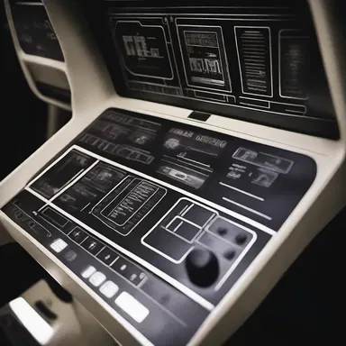 The spaceship's control panel had a silky surface that glowed brightly in the dark.