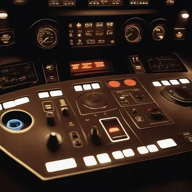 The spaceship's control panel had a silky surface that glowed brightly in the dark.