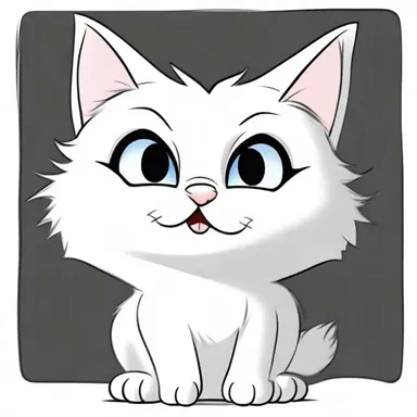 The cat's fur in the cartoon was drawn to look silky and shiny.