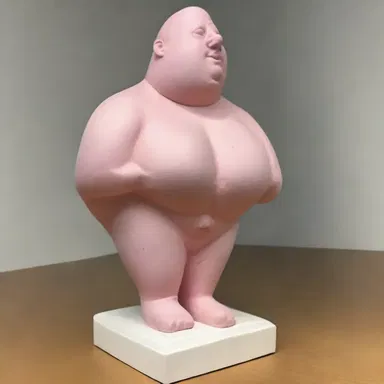 The art student's ham-fisted attempt at sculpting resulted in a lumpy and misshapen figure.