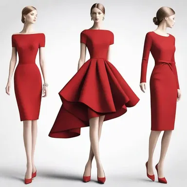 When describing an outfit or a fashion piece, the nominative case helps to define the subject of the sentence, for instance, 'The red dress is elegant and eye-catching.'