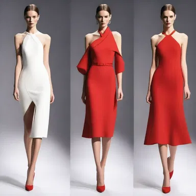 When describing an outfit or a fashion piece, the nominative case helps to define the subject of the sentence, for instance, 'The red dress is elegant and eye-catching.'