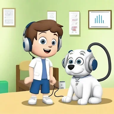 In the animated show, the character went to the audiologist and had a fun experience with the audiometer while testing their hearing.