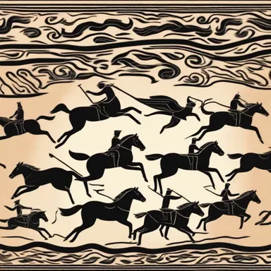 The undulate pattern on the ancient pottery depicted scenes from a historical battle.