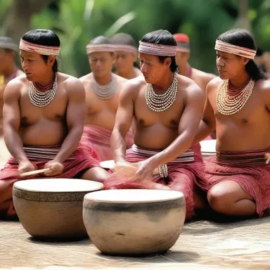 The undulating rhythm of the drums marked the beginning of the ancient Mayan ceremony.