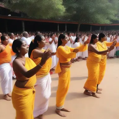 The devotees were mesmerized by the undulating movements of the ritual dance during the sacred ceremony.