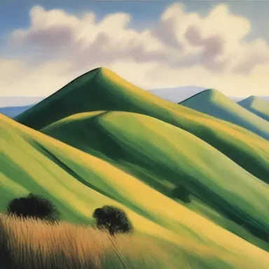 The poet used vivid imagery to describe the undulating hills, painting a picturesque scene in the reader's mind.