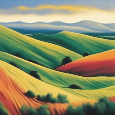 The poet used vivid imagery to describe the undulating hills, painting a picturesque scene in the reader's mind.