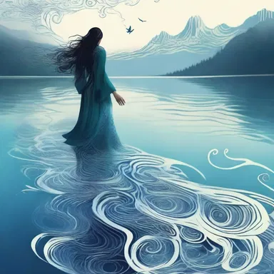 As the sorceress waved her hand, the undulating waves of the magical lake formed intricate patterns in the air.