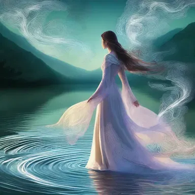 As the sorceress waved her hand, the undulating waves of the magical lake formed intricate patterns in the air.