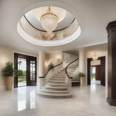 The architect designed a stunning staircase that undulates gracefully, creating a mesmerizing visual effect in the grand entrance hall.