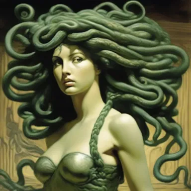 In Greek mythology, the serpent-like creature Medusa's hair is said to undulate as she moves.