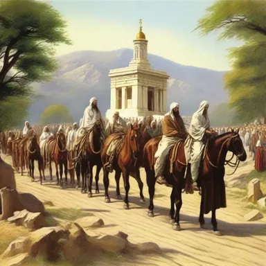 The pilgrims embarked on an overland pilgrimage to reach the sacred temple.