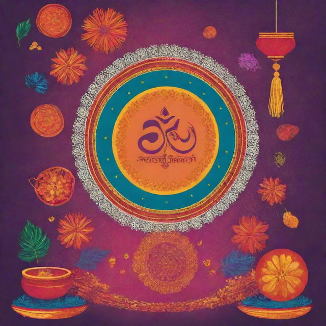 A vibrant poster celebrating the Sankranti festival, prominently featuring 'Marri Studio's L'. Include traditional Indian cultural elements and festive decorations.