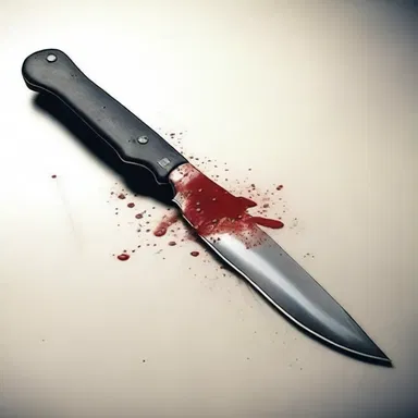 The trenchant image of a bloodied knife sent a shiver down his spine.