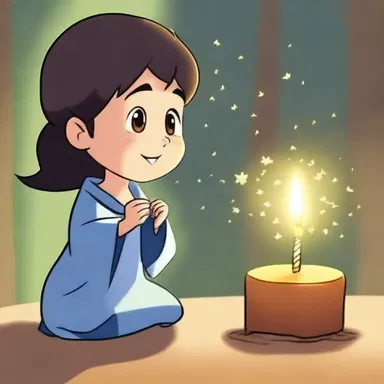 In the cartoon, the character finds a magical sou that grants wishes.