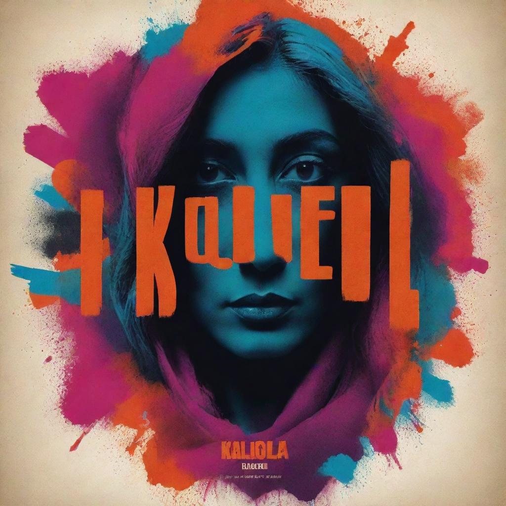 Create a digital art style movie poster for the film 'Kaligola' featuring bold colors, abstract elements and stylized typography.