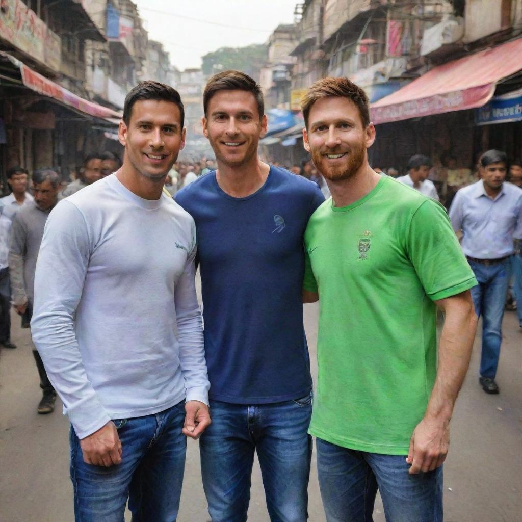 Football superstars Cristiano Ronaldo and Lionel Messi, ordinarily at home on the grandest stages of football, are now found exploring the bustling streets and marketplaces of Chandni Chowk in Delhi, India.