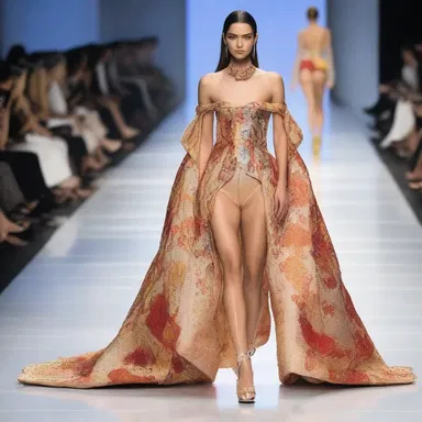 The model wore an irrefutable outfit on the runway, captivating the audience with its unique and trendy design.