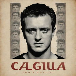 Generate a vintage movie poster for the film 'Caligula', incorporating elements of Roman history, the actor's faces, and classic typography.