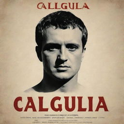 Generate a vintage movie poster for the film 'Caligula', incorporating elements of Roman history, the actor's faces, and classic typography.