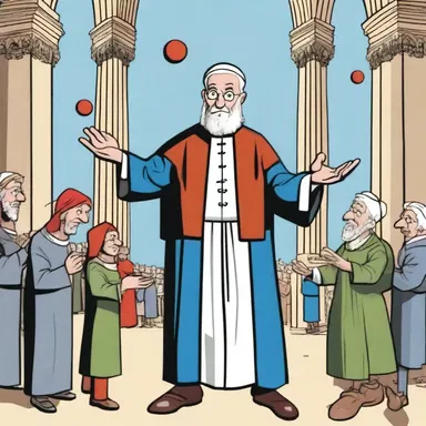 In a popular cartoon series, the character of a pluralist cleric was portrayed as juggling multiple churches at once.