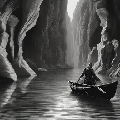 According to ancient Greek mythology, the river Styx was said to flow through a dark gulch in the underworld, serving as the boundary between the realms of the living and the dead.