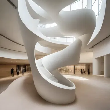 The design of the building featured a unique spiral staircase, inspired by the curvatures of the ulna bone.