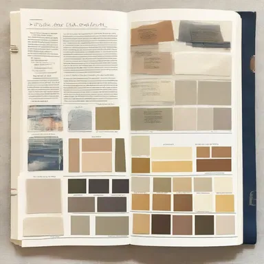 The interior designer used a scrapbook to collect and display fabric samples, paint swatches, and design ideas for the renovation project.