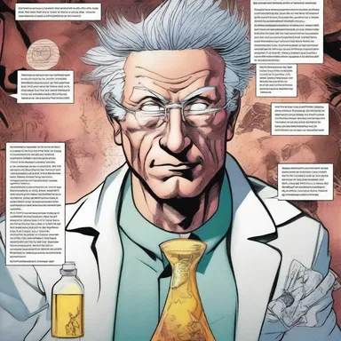 In the comic book, the scientist developed a hypotonic serum that granted superhuman abilities.