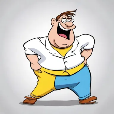 In the cartoon, the character's hypotonic body movements added to the comedy effect.