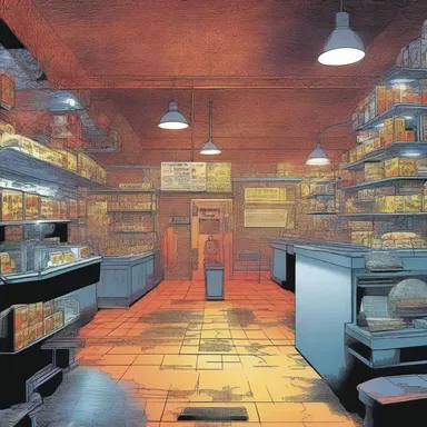 In the comic book, the superhero's lair is adorned with mercury-vapor lamps to create an eerie atmosphere.