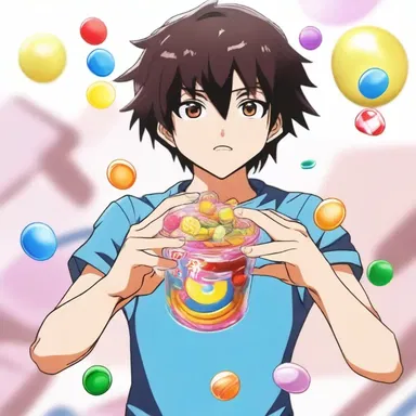 In the anime series, the protagonist gains superhuman strength by consuming a special sugar candy that enhances his body's energy capacity.