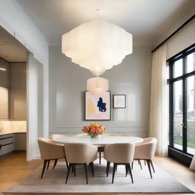 The architect used sugar to sweeten the design of the room by adding sugar-inspired elements such as a sugar cube-shaped chandelier.