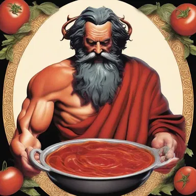 In Greek mythology, Hades, the god of the underworld, consumed tomato sauce as part of his daily meals in the underworld.