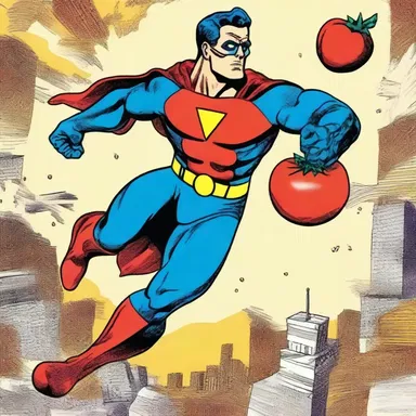 In the comic book series, the superhero's secret power was derived from a special tomato sauce that granted extraordinary strength and agility.