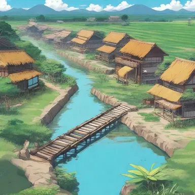 The characters in the anime series built an elaborate system of canals to irrigate their village and ensure the prosperity of their crops.
