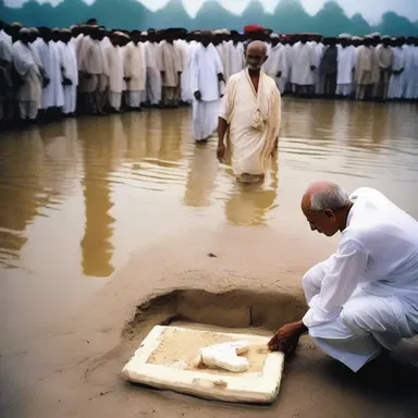 The cremains of Mahatma Gandhi were scattered in the Ganges River, marking his final resting place.