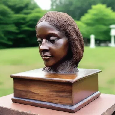 The artist carefully crafted a beautiful sculpture using the cremains of a departed friend as a unique medium.
