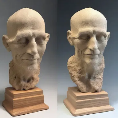 The artist carefully crafted a beautiful sculpture using the cremains of a departed friend as a unique medium.