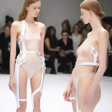 The designer used calipers to ensure the precise measurements of the models' bodies for the tailored dresses.
