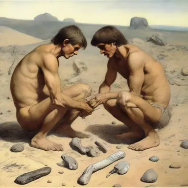 During the Stone Age, early humans used flint tools for hunting and survival.