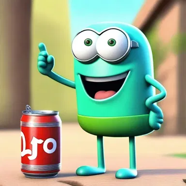 The canned voice-over brought the animated character to life.