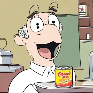 The canned voice-over brought the animated character to life.