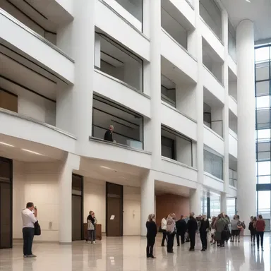 The canned audio tour guided visitors through the architectural highlights of the building.